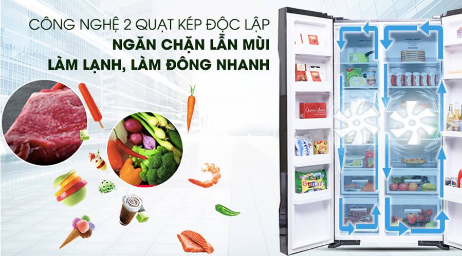 Tủ lạnh Hitachi Side By Side R-FS800PGV2 giá rẻ tại Hà Nội